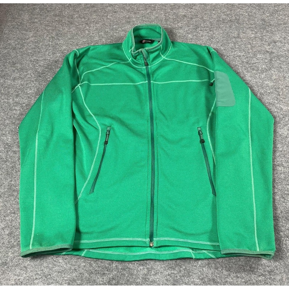 Berghaus Jacket Mens Large L Green Full Zip Fleece Lightweight Outdoors Hiking